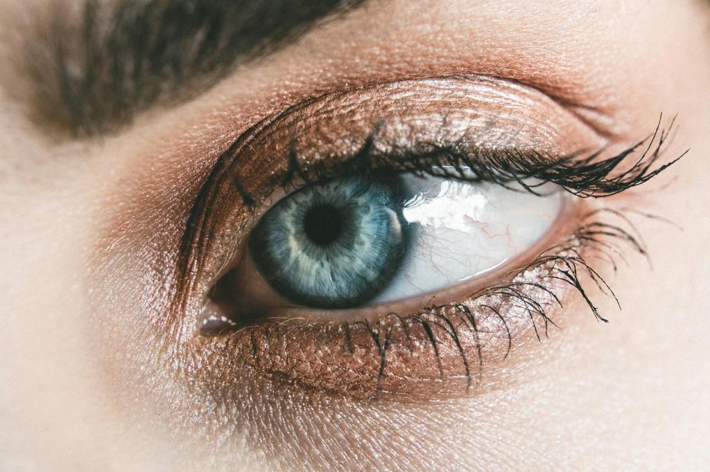 A woman's blue eye.